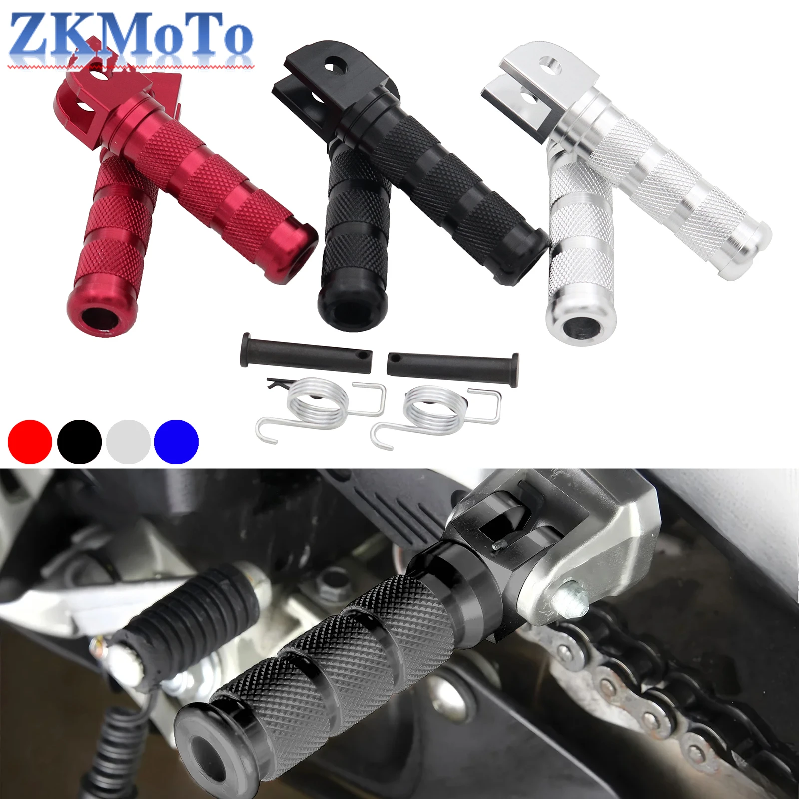Estribo plegable universal para moto – pedana aluminio con soporte antivibración