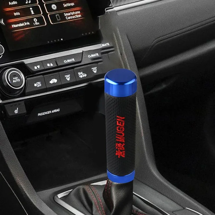 Mugen pomo de cambios aluminio y cuero negro/rojo – universal - imagen 4
