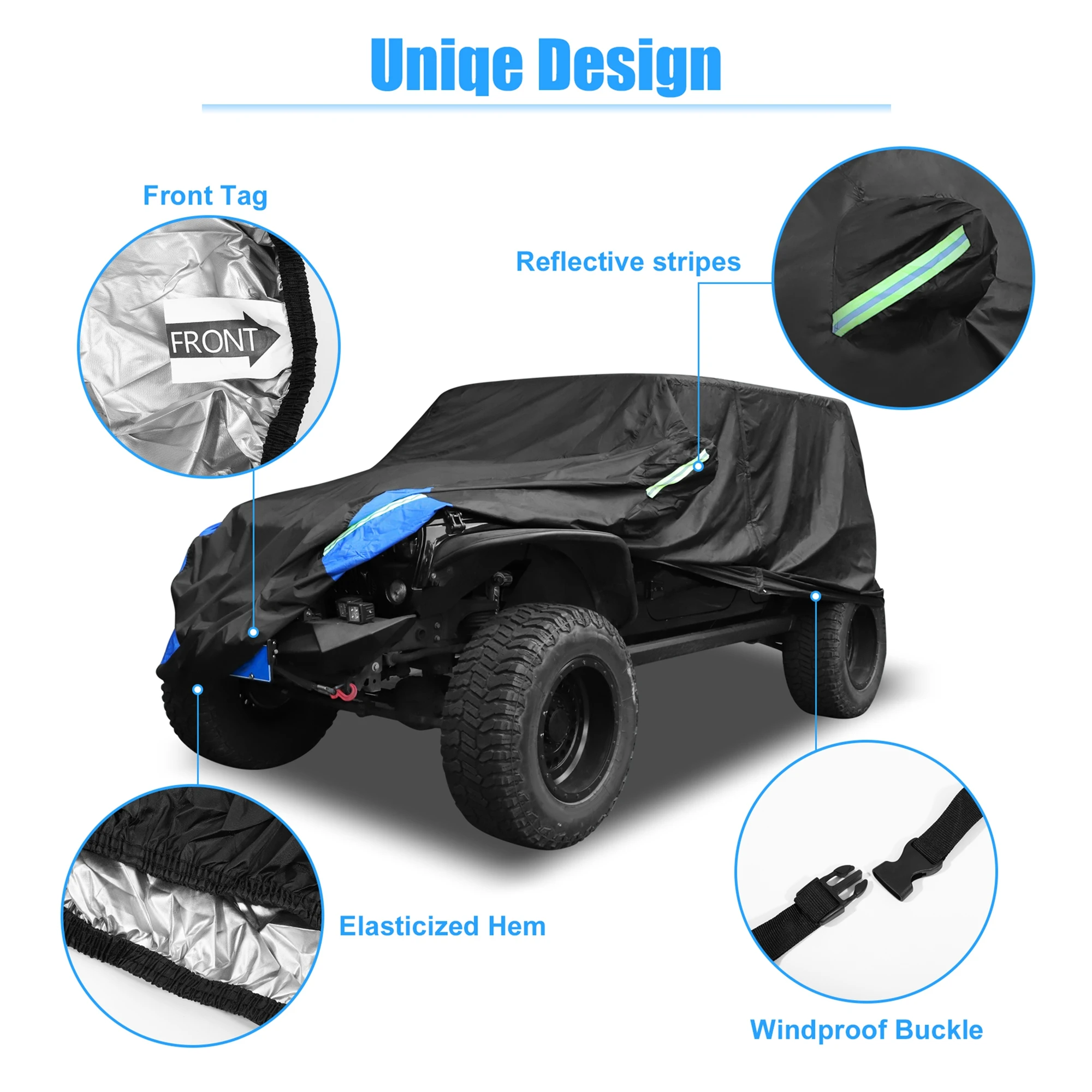Autohaux funda impermeable para Jeep Wrangler JL 2/4 puertas 2018-2021 - imagen 4