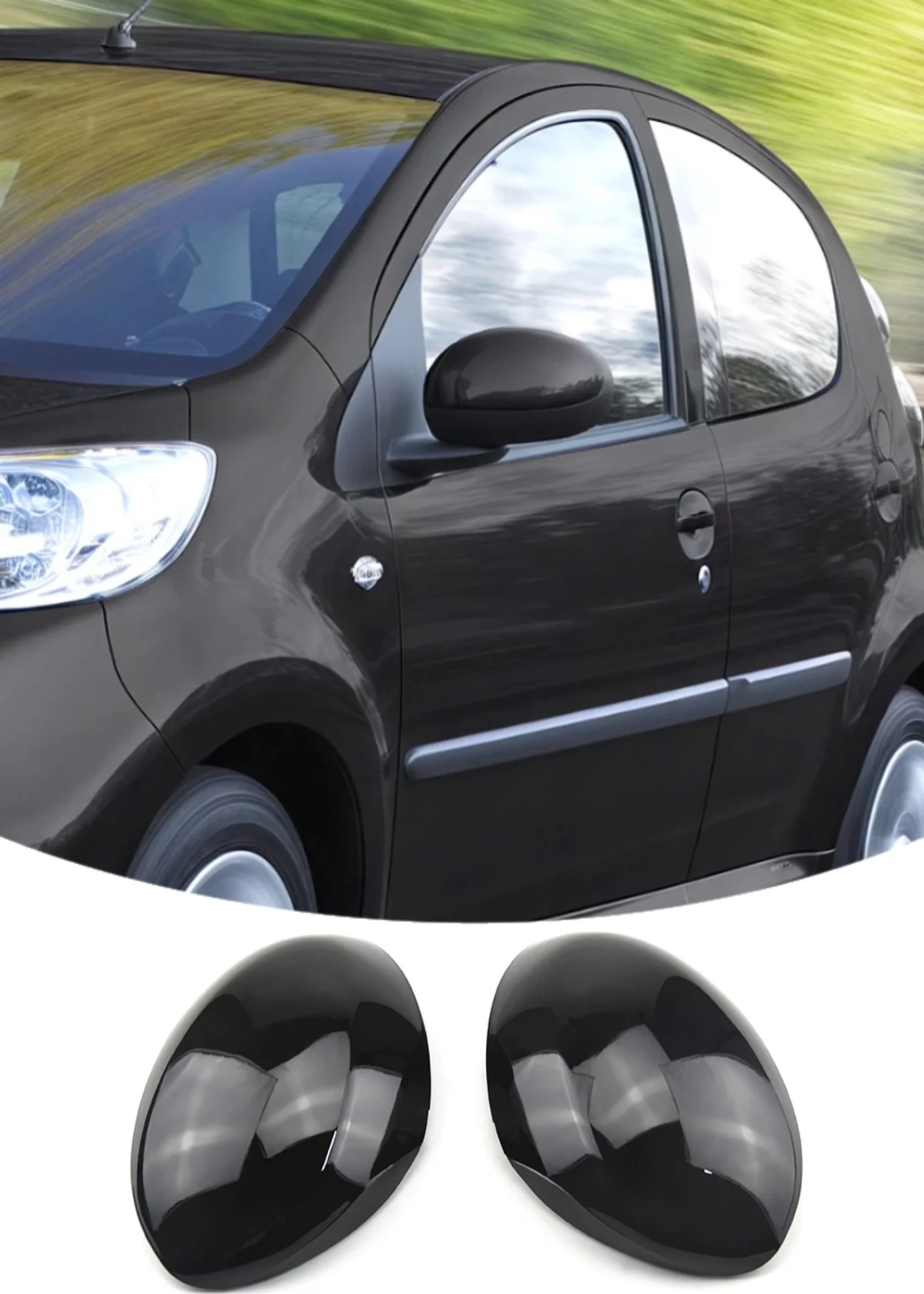 Tapa espejo retrovisor negro brillante Toyota Aygo y C1 2005-2014