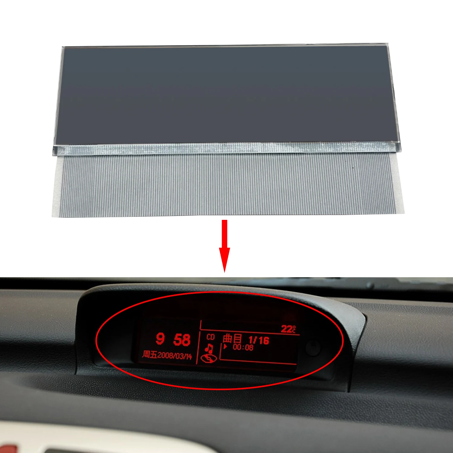 Pantalla LCD Navegador Central para Peugeot 206, Citroen C5 Xsara Picasso - imagen 2