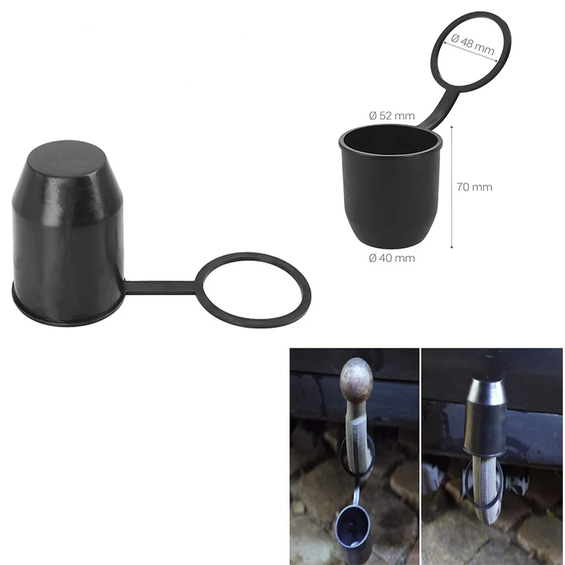 Tapa protectora negra para bola de remolque de 50 mm