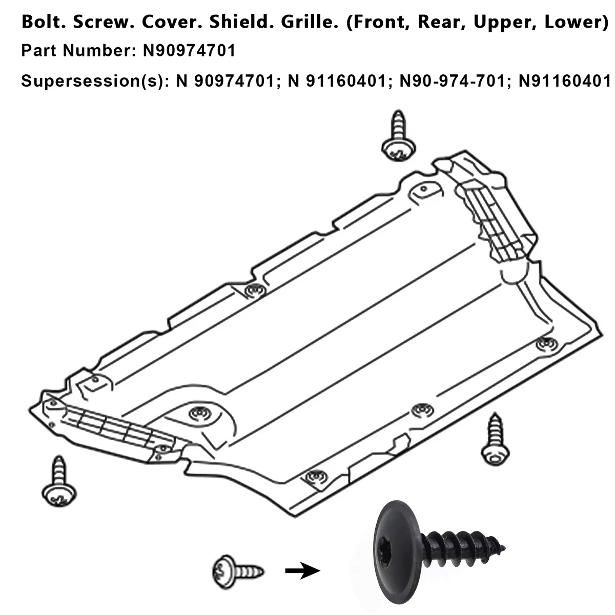 Tornillo Torx N90974701 para paso de rueda VW, Audi, SEAT y Skoda - imagen 5