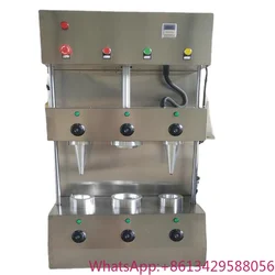 Máquina automática conos pizza cuatro cabezales con vitrina