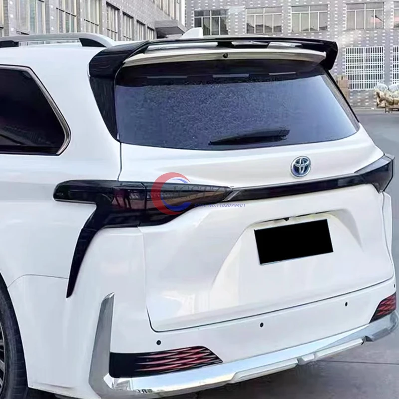 Kit de carrocería de alerón de techo trasero, accesorios para Toyota Sienna 2021 2022 2023, ala de labio de maletero negro brillante ABS de alta calidad - imagen 2