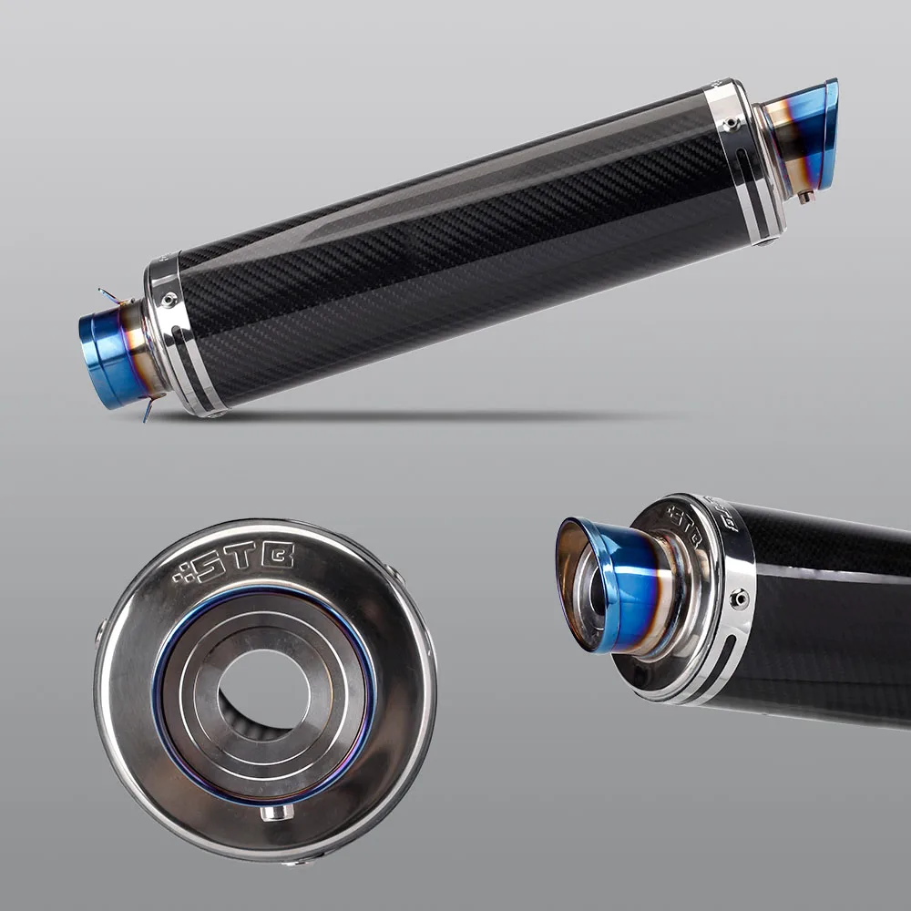Silenciador escape universal fibra de carbono para moto