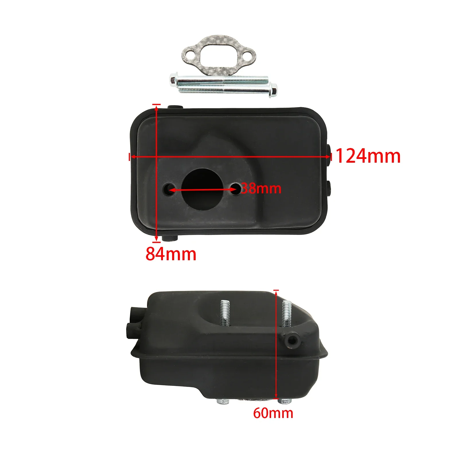 Kit silenciador de escape deportivo para minimoto 47/49 cc 2T - imagen 2