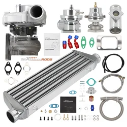 Turbocompresor T3/T4 T04E con líneas de aceite y BOV