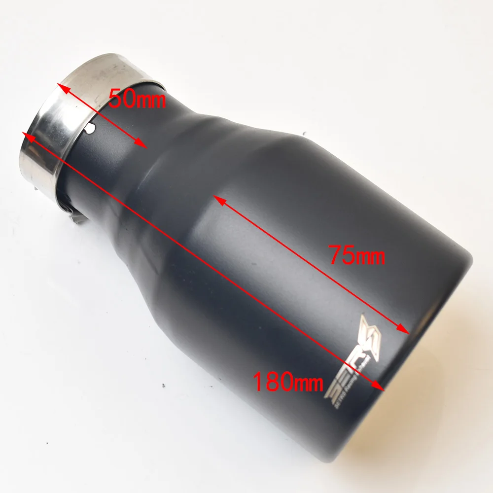 Terminal de escape universal inox negro mate con corte oblicuo - imagen 2