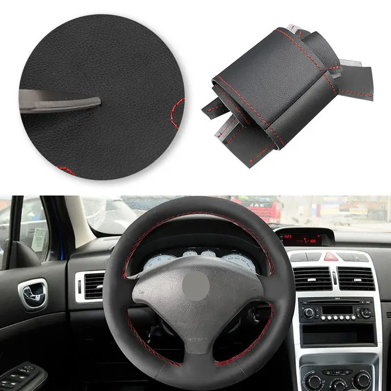 Funda de volante de microfibra para Peugeot 307 CC y 407 SW