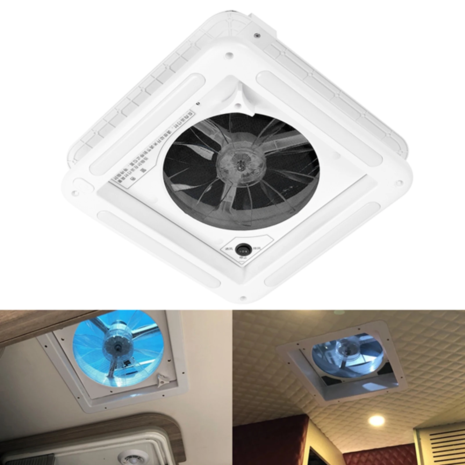 Ventilador de techo para autocaravana 12V con luz LED 2 vías - imagen 5