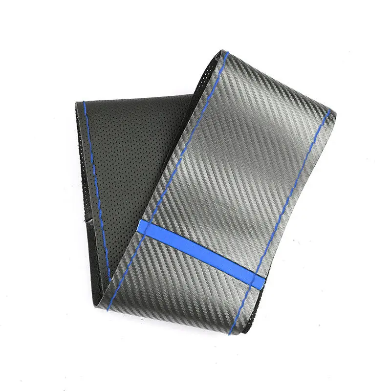 Funda fibra carbono volante – negro cuero perforado con ribetes rojos - imagen 2