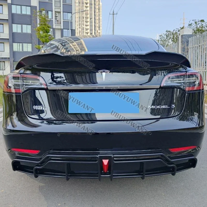 Alerón trasero de fibra de carbono ABS Tesla Model 3 2017-2023 - imagen 2