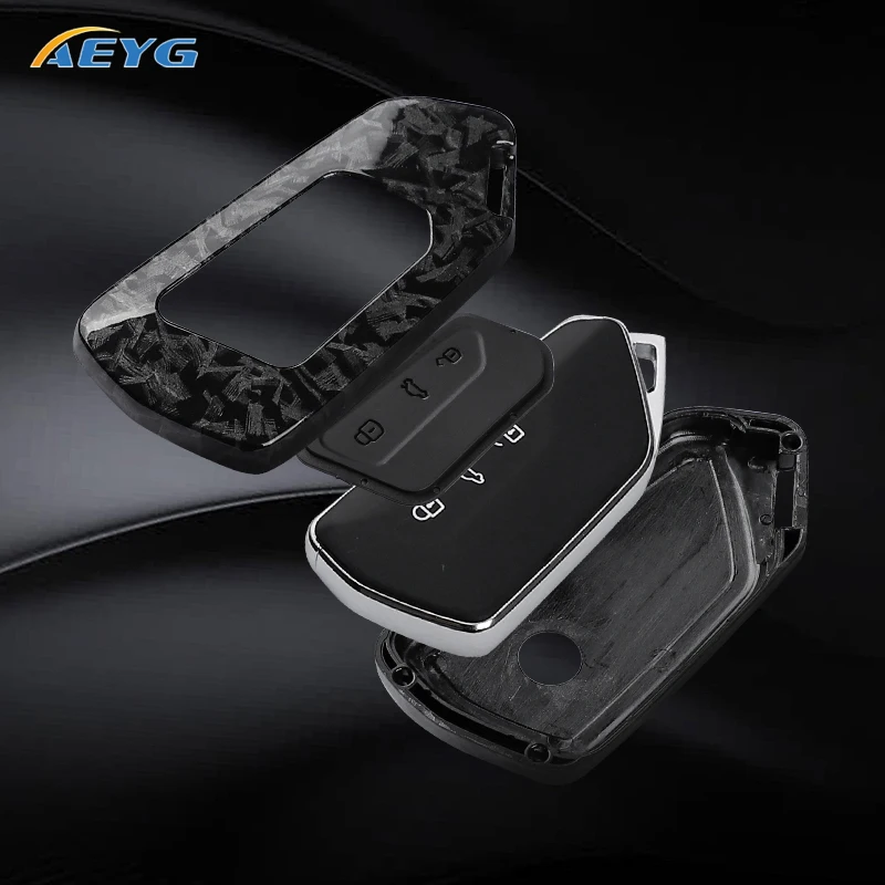 Carcasa llave fibra carbono ABS VW Golf 8 Mk8 3 botones - imagen 5
