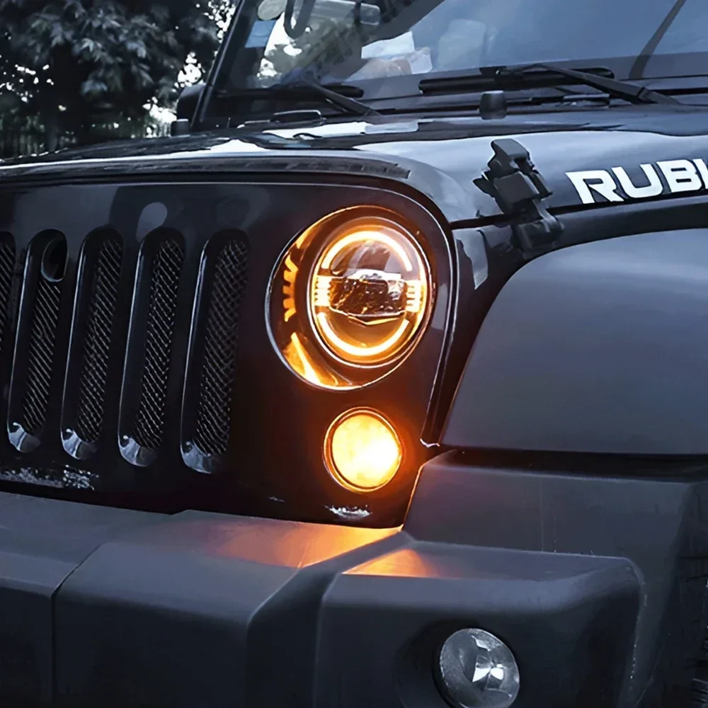 Faros LED delanteros Jeep Wrangler 2007-2017 con lente bifocal y DRL - imagen 4