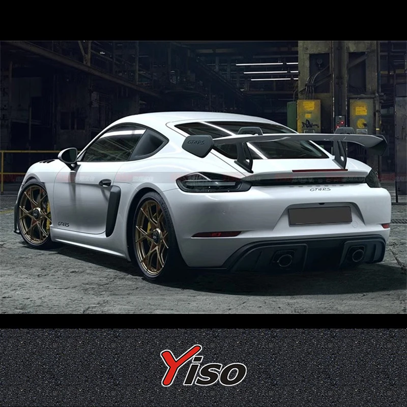 Ala fibra de carbono seca GT4 RS para Porsche 718 Cayman Boxster - imagen 4