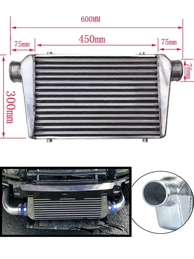 Intercooler frontal universal para turbo 450 x 300 x 76 mm - imagen 3