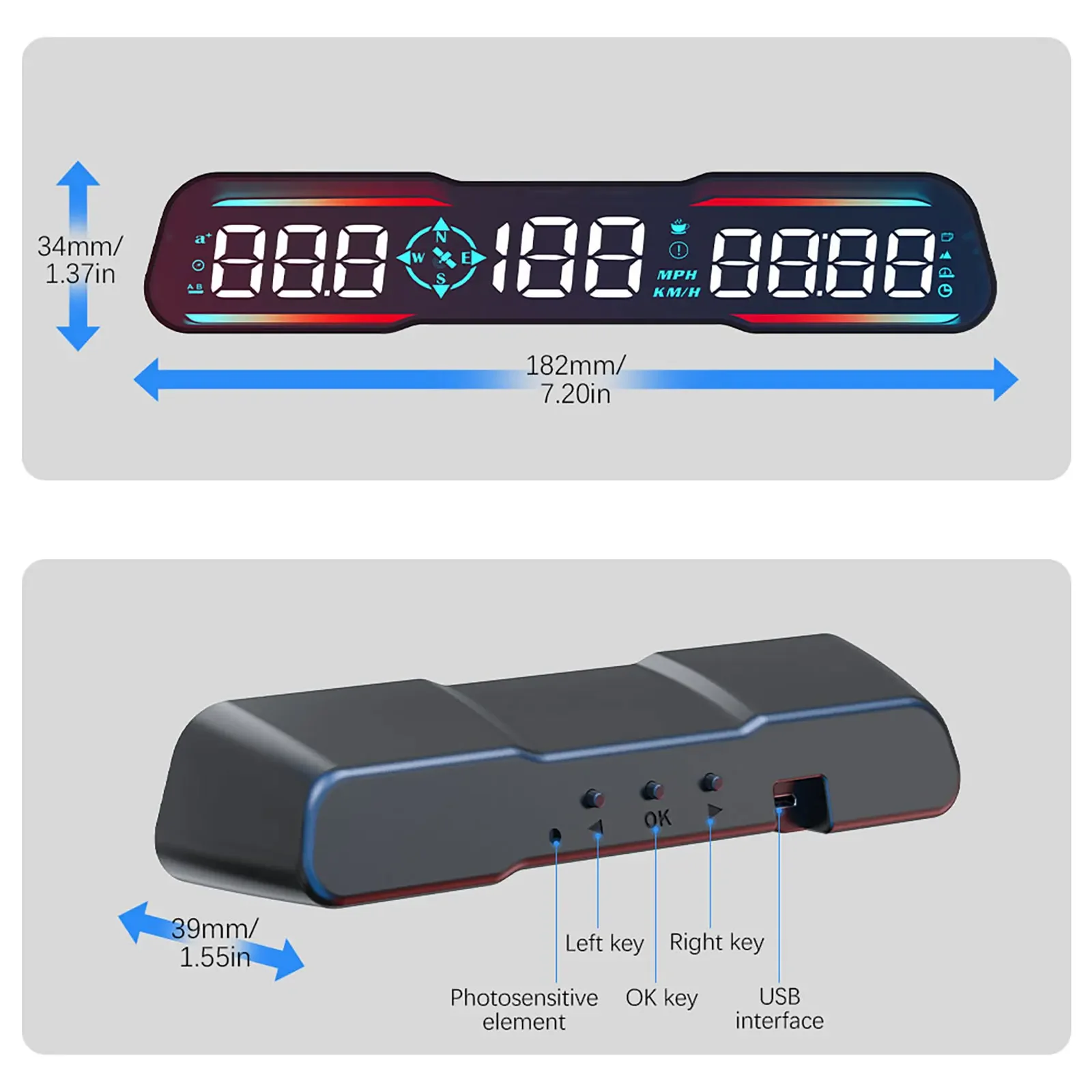 Head Up Display GPS AD G19 con alarma de velocidad y brújula - imagen 5