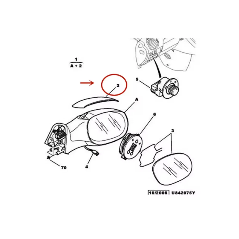 Cubierta espejo interior 815242/815243 Peugeot 206/207 Citroen Picasso - imagen 4