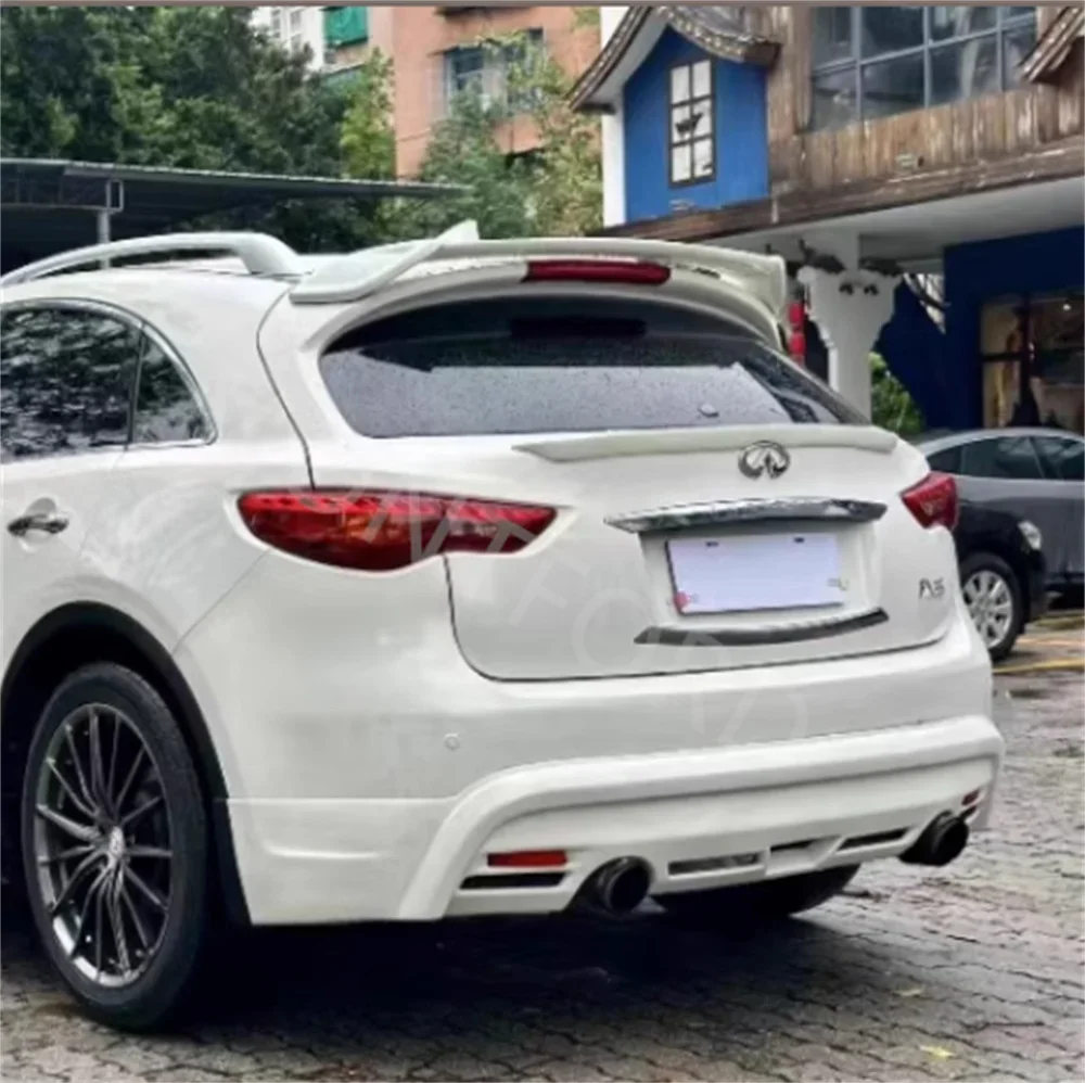 Estilo de coche de fibra de carbono + negro para Infiniti FX35 FX38 2009-2013 FX 35 37 50 alerón trasero ala maletero labio divisor kits de carrocería - imagen 3