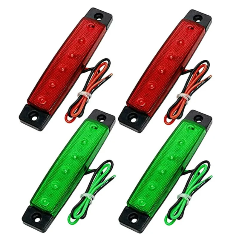 Luces LED de navegación para barco, rojas y verdes, impermeables - imagen 2