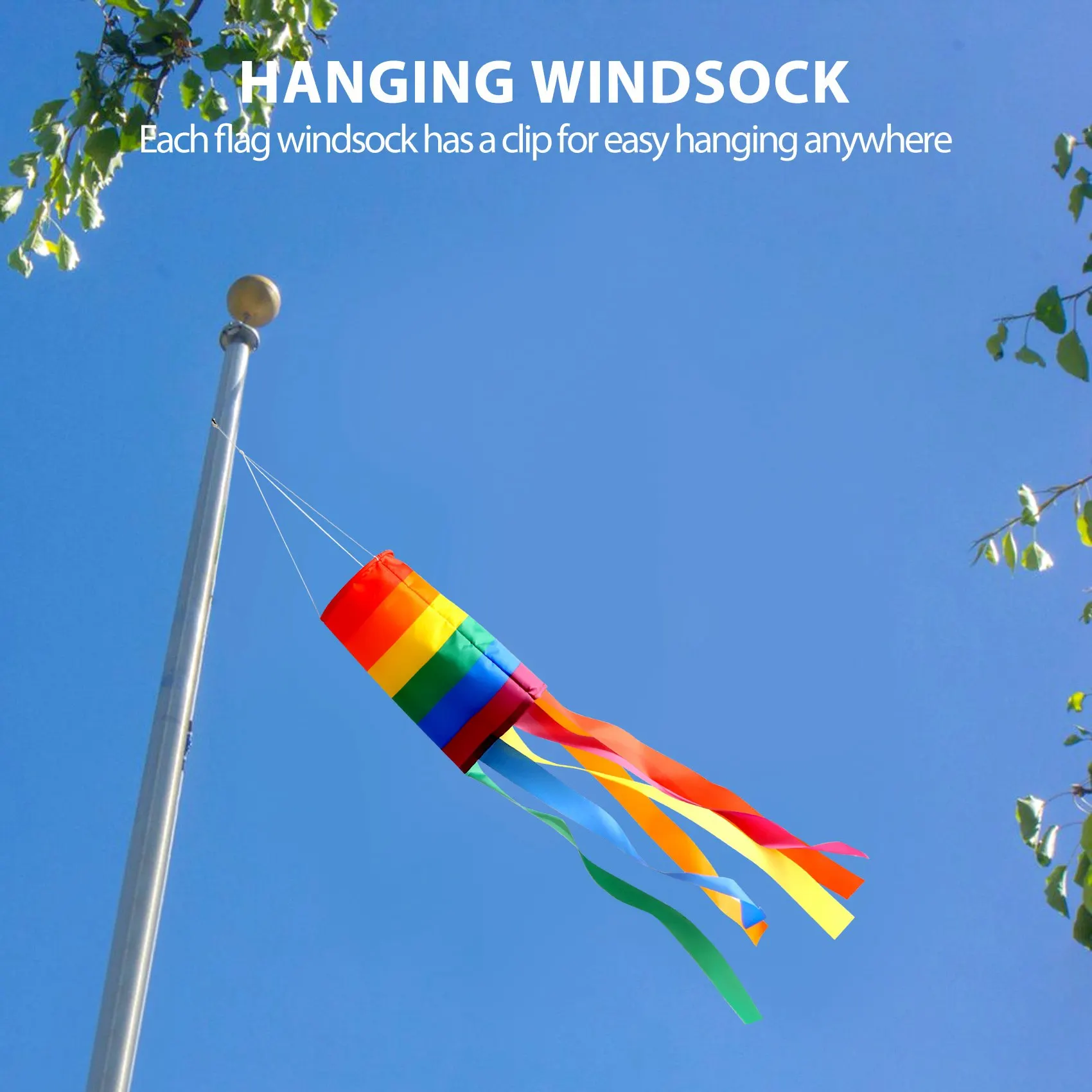 Mangas de viento coloridas colgantes para exterior - imagen 2