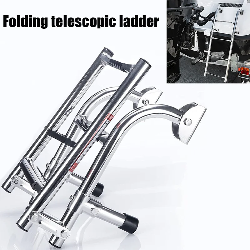 Escalera plegable marina 3 escalones acero inoxidable – Para pontón y barco