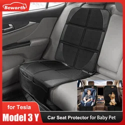 Protector de asiento infantil Tesla Model 3 y Y 2024, cuero PU