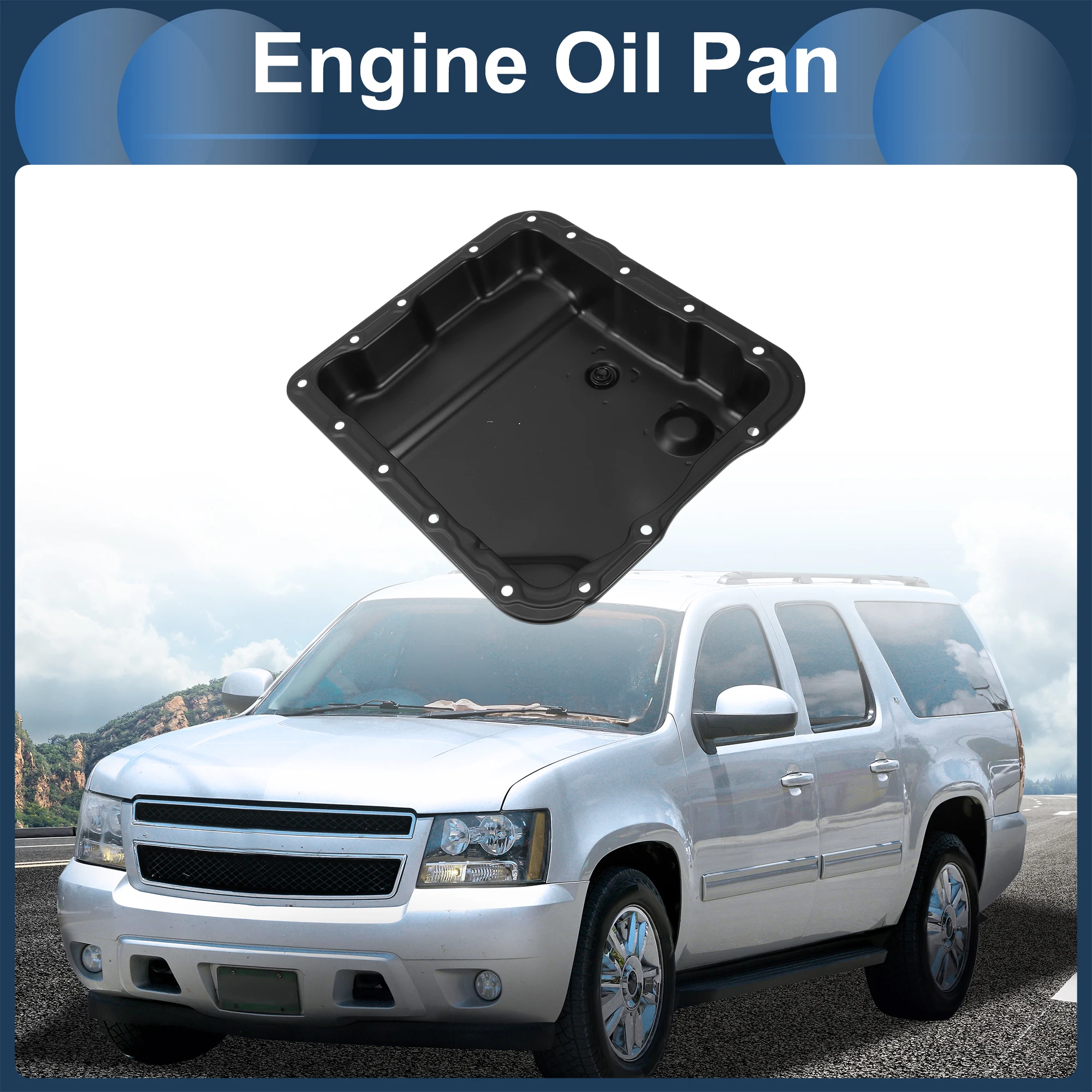 UXCELL Cárter de aceite de motor Cárter de aceite Cárter de aceite de transmisión No.24209295/24215535/24229658 para Chevrolet Suburban 1500 2007-2008 - imagen 2