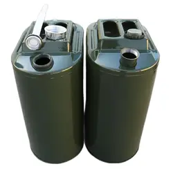 Bidón jerrycan de acero inoxidable con soporte y caño de aluminio