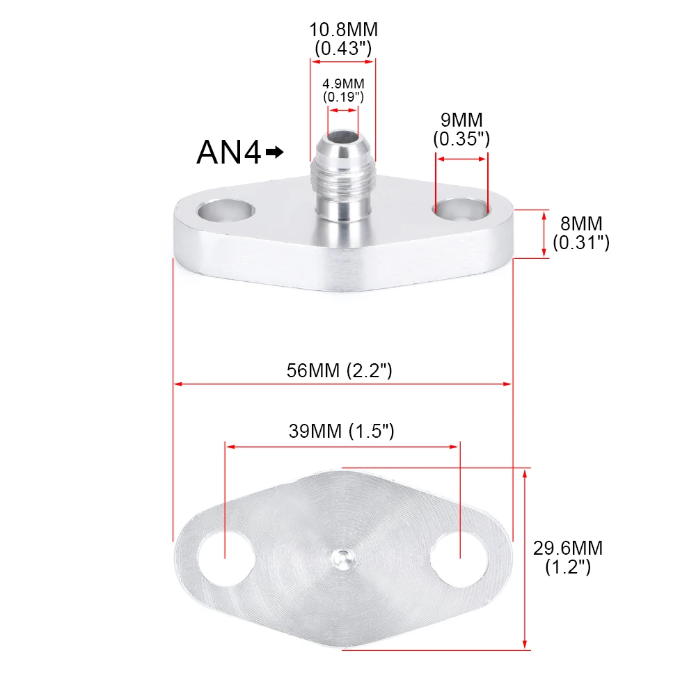 PQY Kit adaptador entrada aceite turbo 4AN para turbos T3/T4/T04 - imagen 5