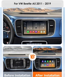 Radio Android 14 Hizpo con CarPlay para VW Beetle A5 (2011-2019)