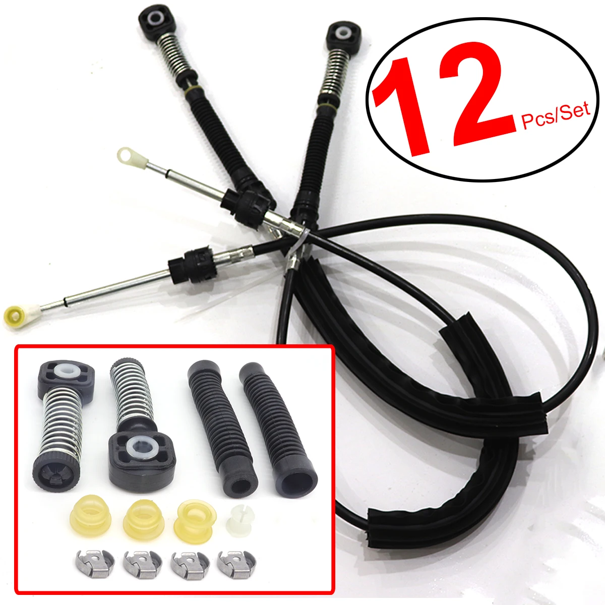 1J 0711761 B 1J 0711761 C N 90815903 Palanca Selector de cambio de marchas Manual, Cable de conexión, Kit de buje de polaina para Audi Seat VW Skoda