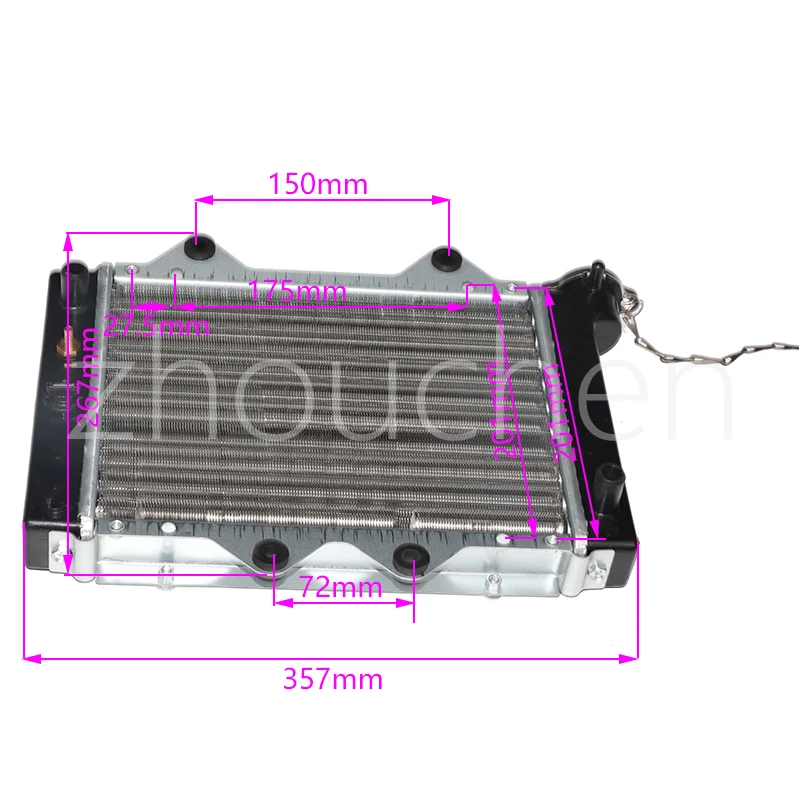ATV refrigerador del radiador de agua ventilador para 200CC 250CC 300CC 400CC ATV Quad bicicleta de tierra Buggy EGL ATV - imagen 2