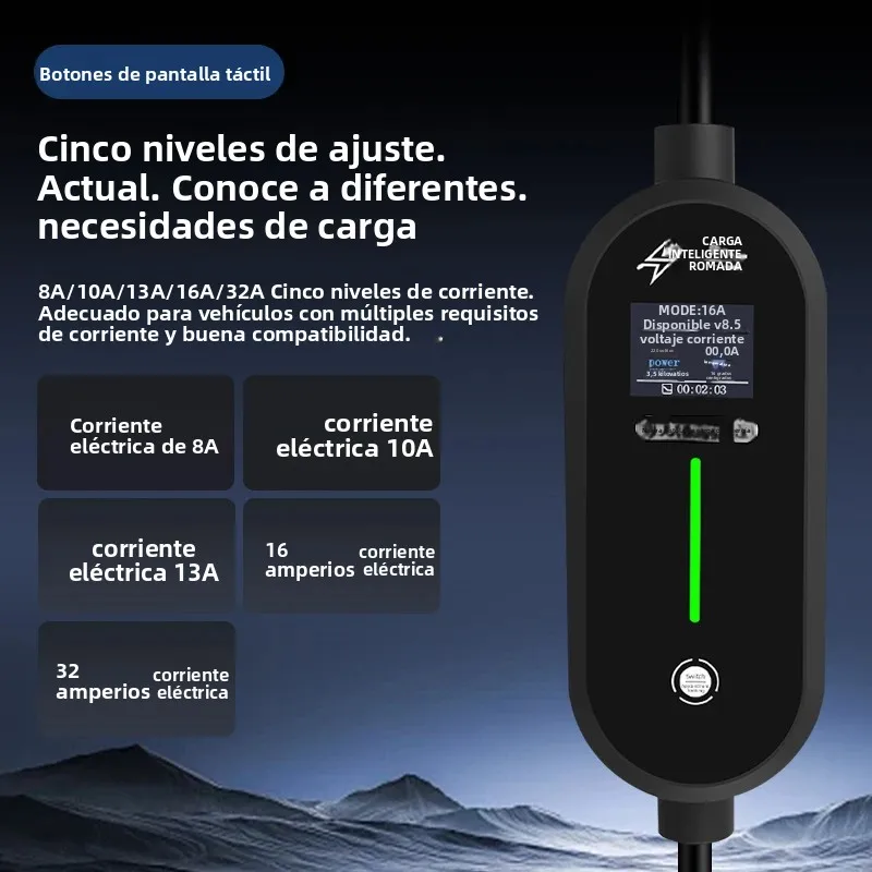 Cargador Portátil Coche Eléctrico Tipo 2/GB-T 16A 3.5KW Wallbox Móvil - imagen 3