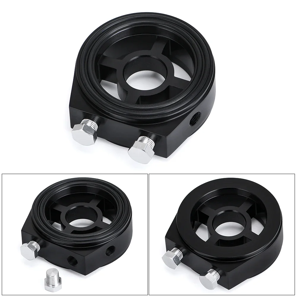 Adaptador de placa tipo sándwich enfriador de filtro de aceite M20 * 1,5 y 3/4-16 adaptador de aceite Universal para piezas de modificación de medidor de carreras de coches - imagen 3
