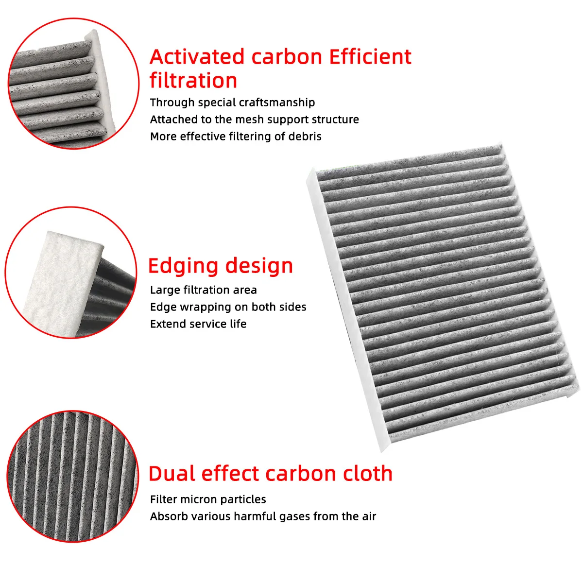 Filtro de aire de cabina de coche para KIA Forte Koup 2010-2013, Filtros automáticos de fibra de carbono 2010 2011 2012 2013 - imagen 4