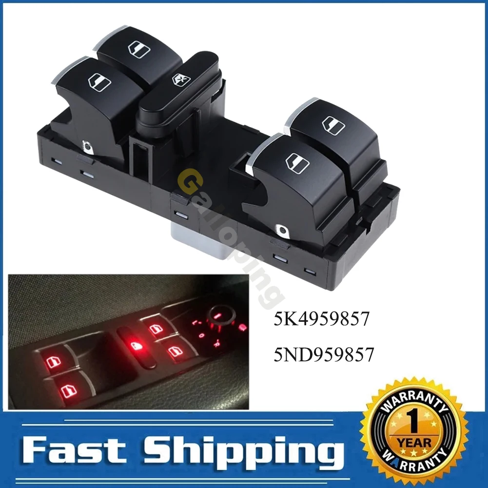 5ND959857 Interruptor elevalunas eléctrico VW Golf V VI Passat CC