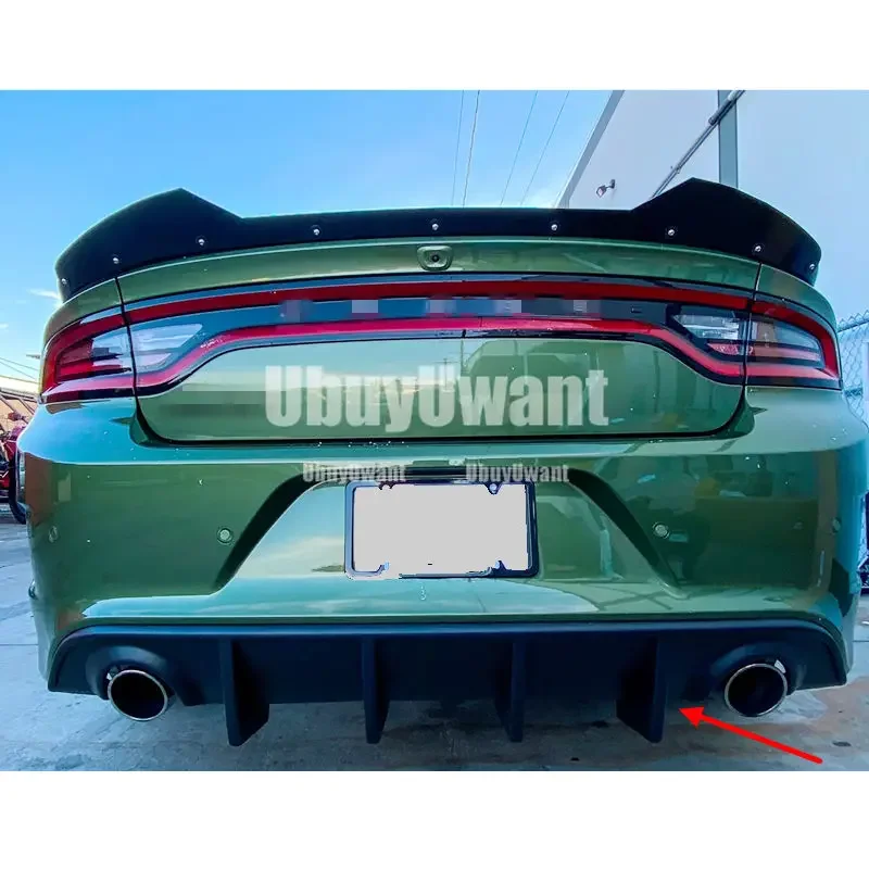 Para 2015-2019 Dodge Charger SRT Scat Pack OE parachoques trasero difusor labio fibra de carbono negro accesorios de coche