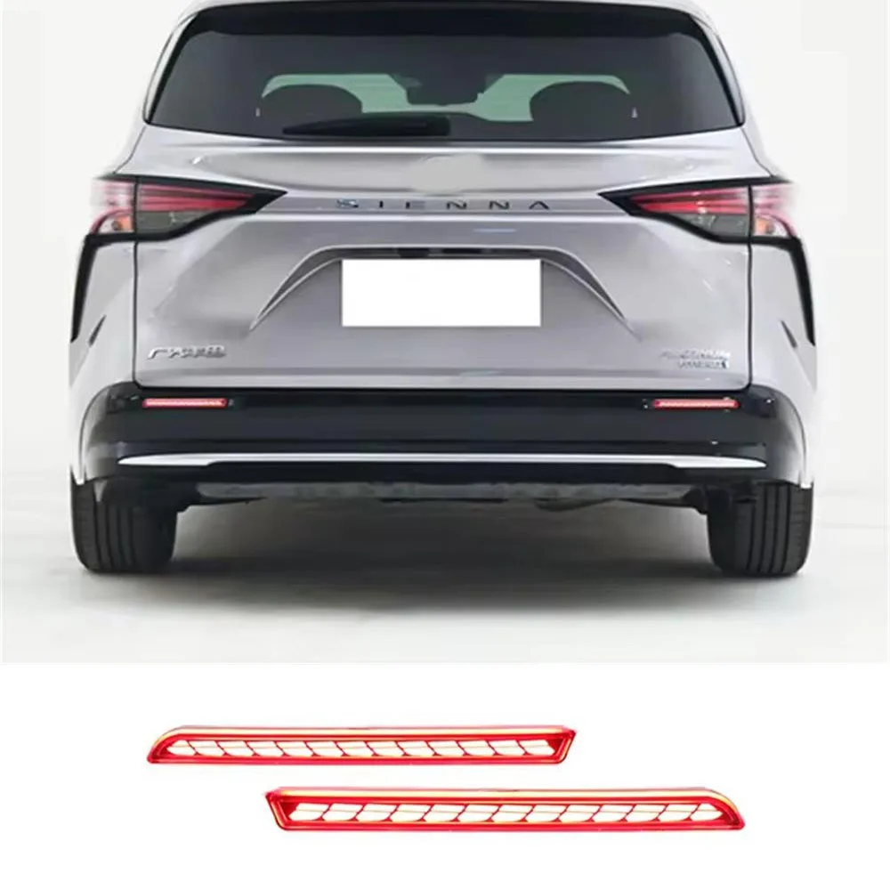 Luz LED para parachoques trasero de coche para Toyota Sienna 2021 2022, luz trasera reflectora, lámpara antiniebla, luz de freno y parada