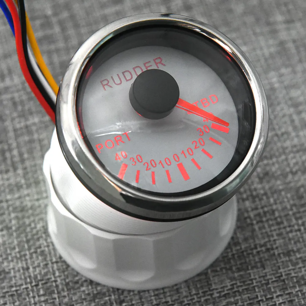 Indicador + Sensor ángulo timón marino 52mm 0-190ohm rojo 9-32V - imagen 5