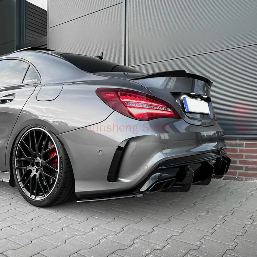 Difusor trasero negro brillante para Mercedes-Benz CLA45 W117 (2016-2018) - imagen 3
