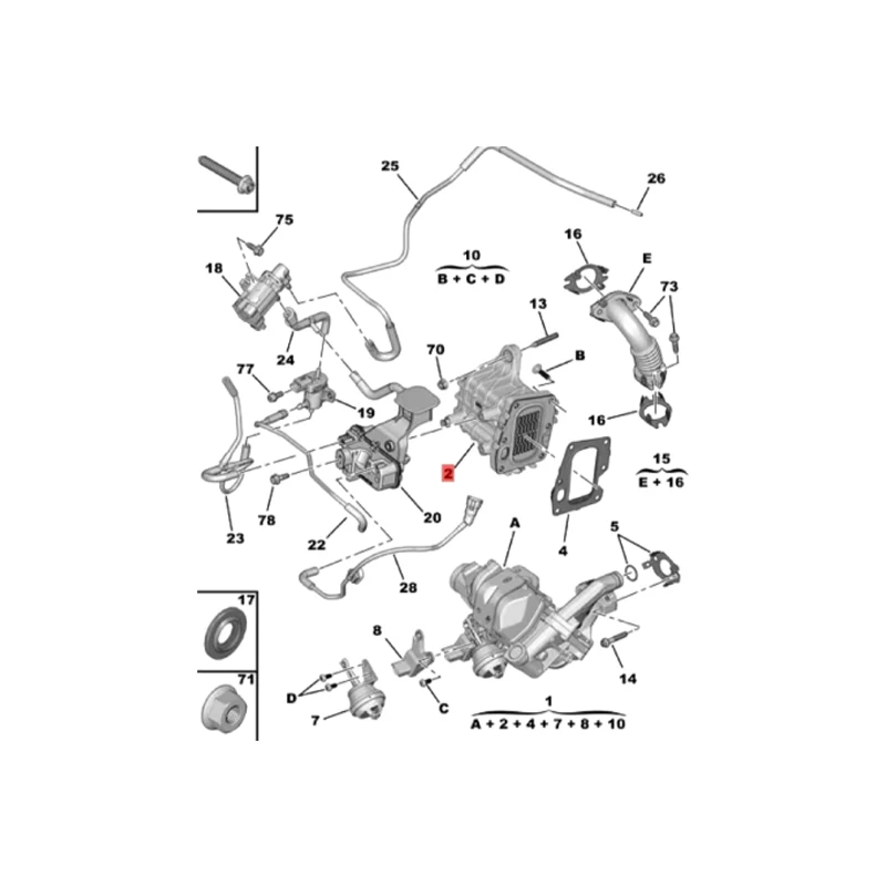 9820965980 9807593080 1861749 Válvula de recirculación de gases de escape de coche con junta para Citroen DS7Q9D475DA Peugeot Ford 2,0 diésel - imagen 3