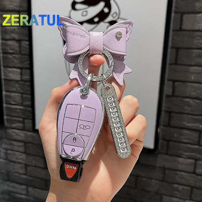 Para Jeep Grand Cherokee para Dodge Grand Caravan 2008 2010 Challenger Charger Journey Ram 1500 funda para llave de coche llavero