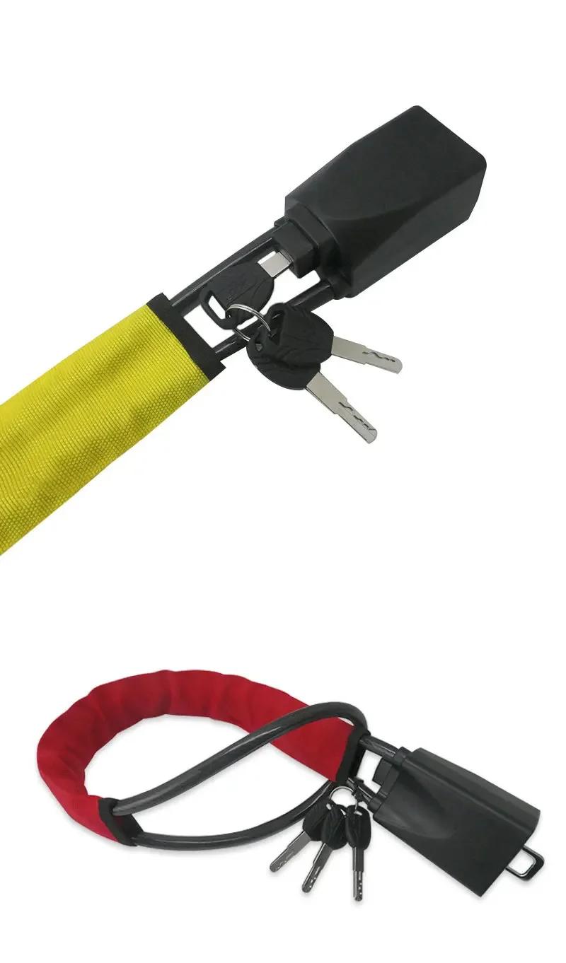 Cerradura con cable de acero reforzado y funda