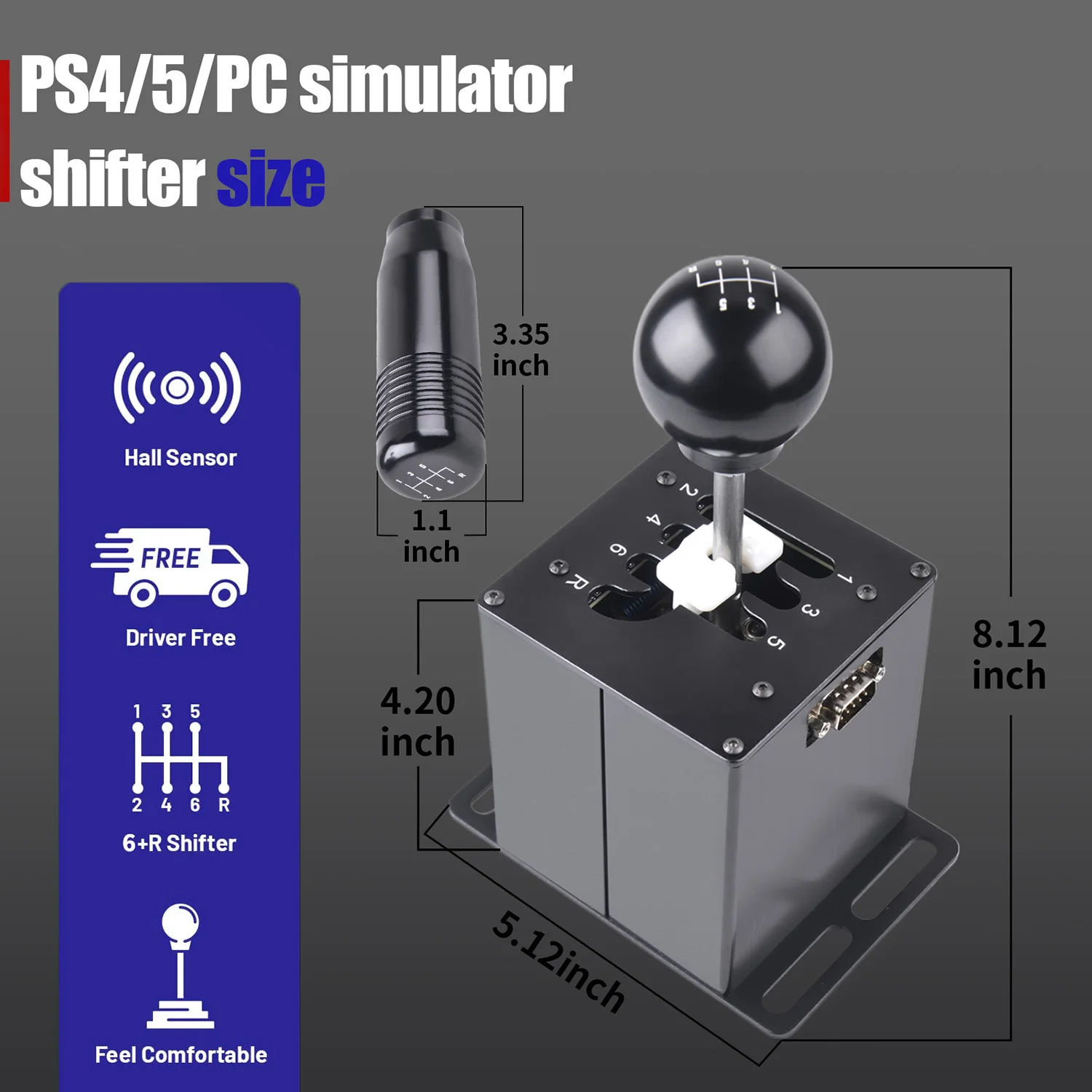 Palanca de cambios H 6+R USB para Logitech G29 con secuencial - imagen 3