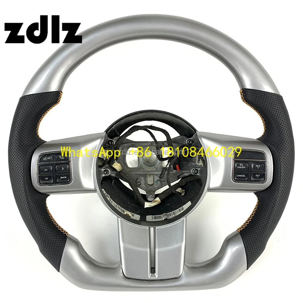 Volante de fibra de carbono plateado Jeep Wrangler y Grand Cherokee