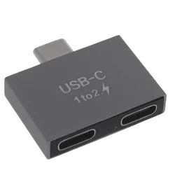 Adaptador divisor USB-C macho a doble USB-C hembra para carga PD
