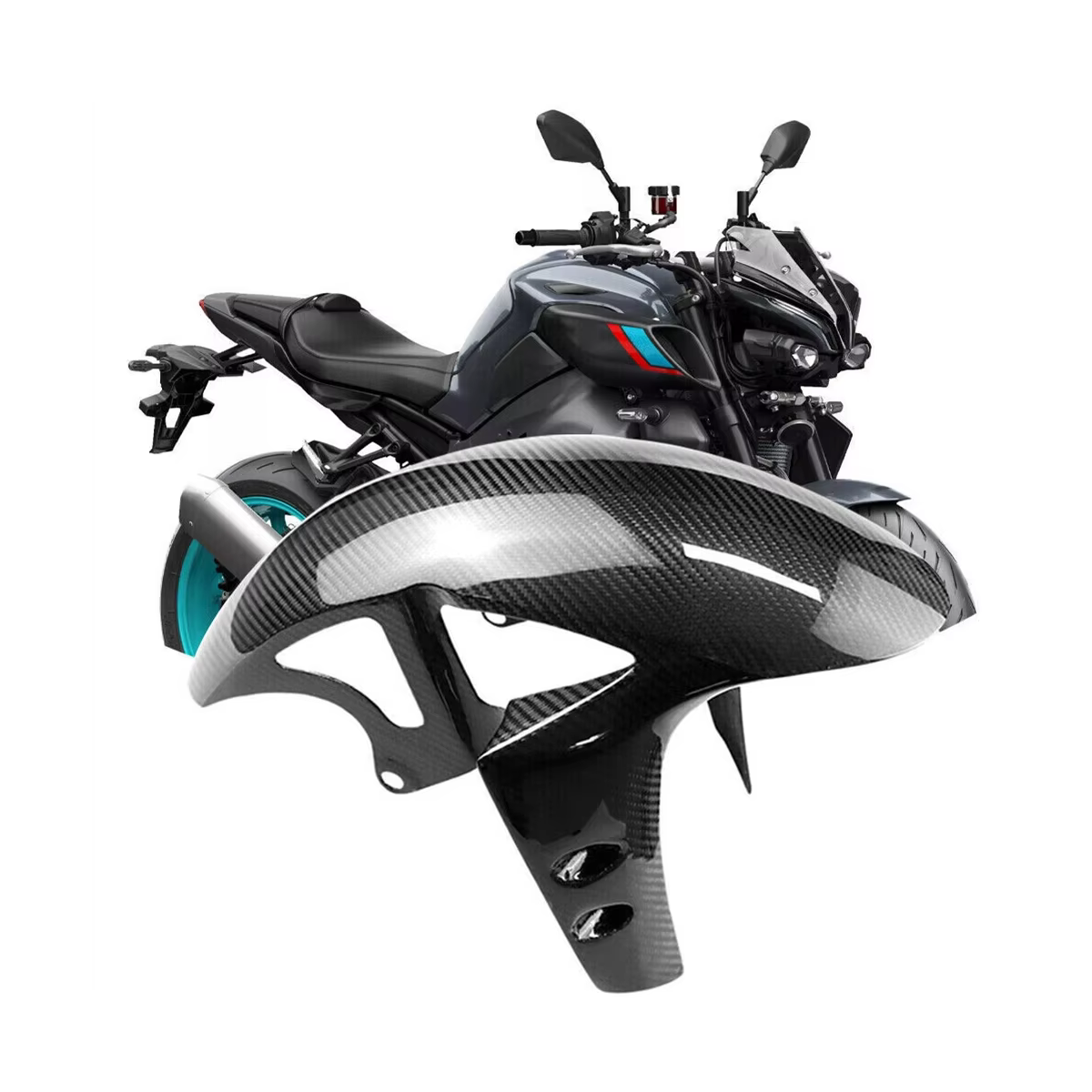Guardabarros delantero fibra de carbono Yamaha R1 R6 2009-2021 - imagen 2
