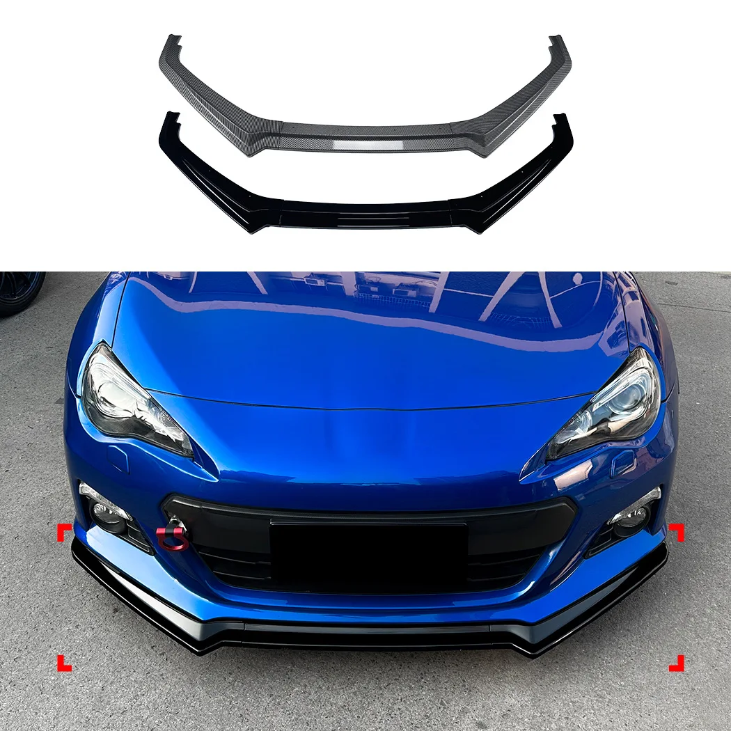 Vista frontal del splitter instalado en Subaru BRZ